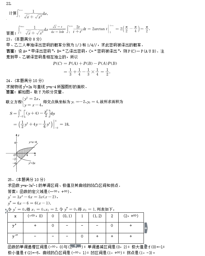 安徽成人高考专升本高数二模拟试题_04