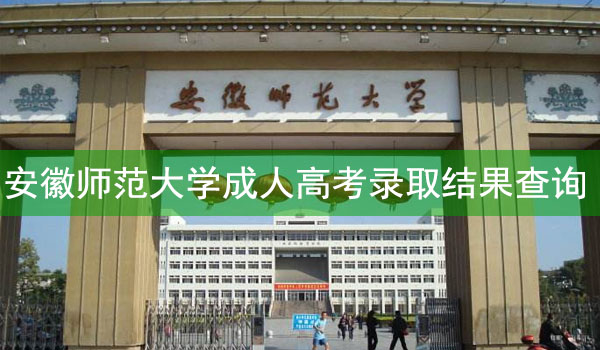 安徽师范大学成人高考录取结果查询