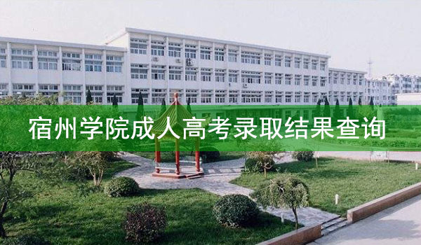 宿州学院成人高考录取结果查询