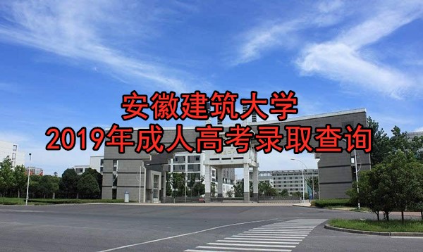 安徽建筑大学2019年成人高考录取结果查询