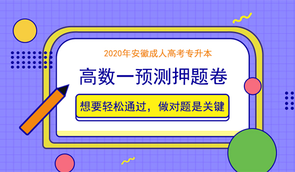 2020年安徽成人高考专升本高等数学一押题卷