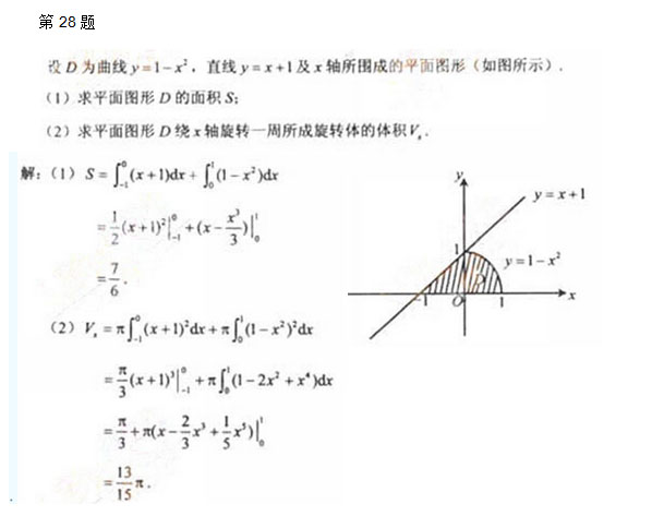 2011年安徽成人高考专升本《高等数学二》考试真题_07