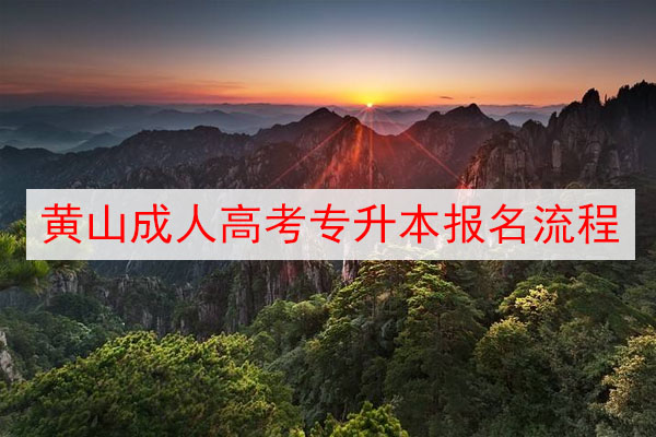 黄山成人高考专升本报名流程