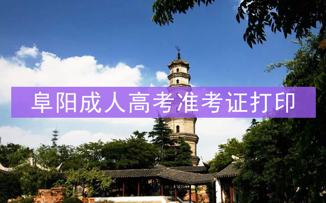 阜阳成人高考准考证打印