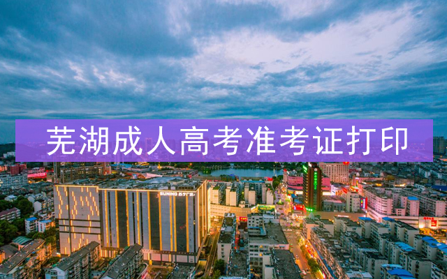 芜湖成人高考准考证打印