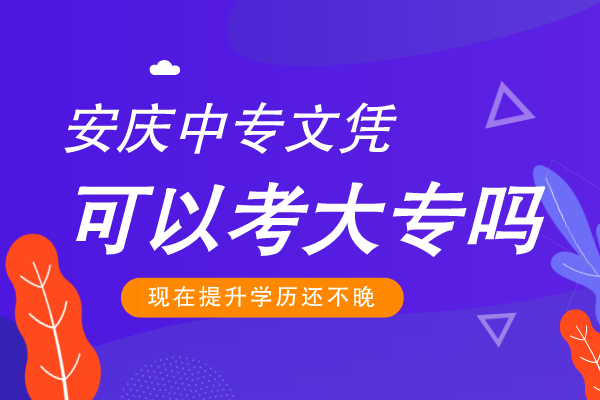 安庆中专文凭可以考大专吗
