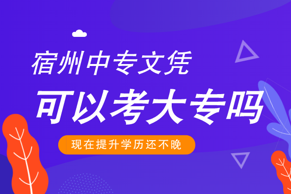 宿州中专文凭可以考大专吗
