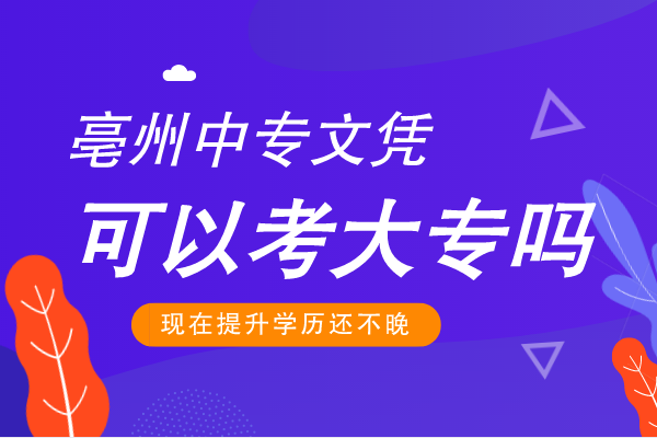 亳州中专文凭可以考大专吗