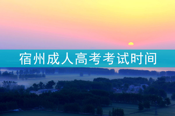 宿州成人高考考试时间