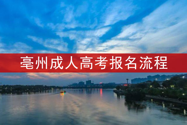 亳州成人高考报名流程