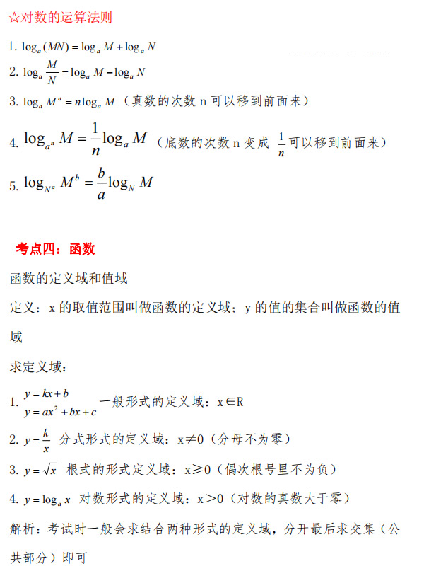 2021年成人高考高起专《数学》重点公式及考点_01