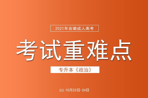 2021年成人高考专升本政治考试重难点