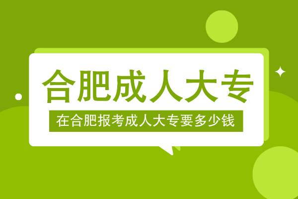 合肥报成人大专多少钱