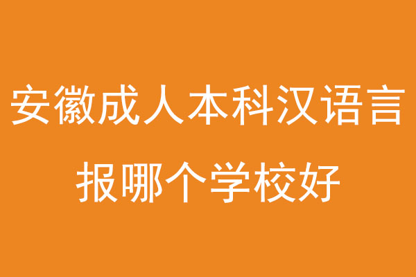 安徽成人本科汉语言文学报哪个学校好