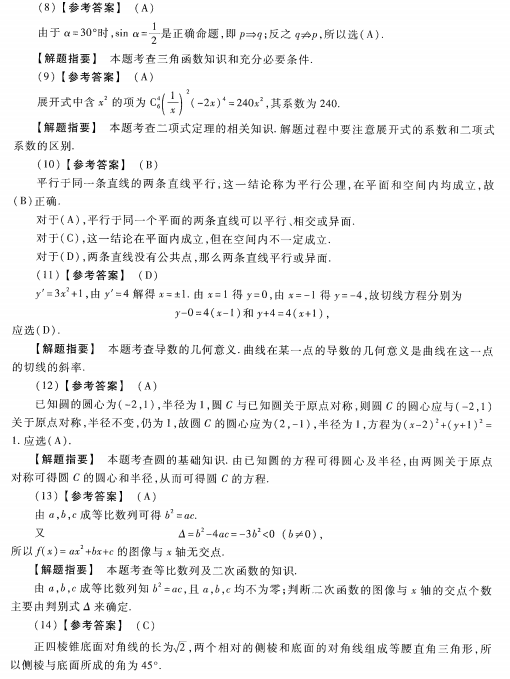 2023安徽成考高起专数学理预测卷六答案-02