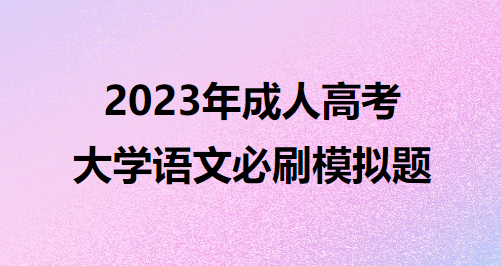 2023年成人高考大学语文必刷模拟题